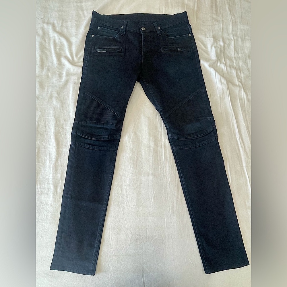 Hudson Men’s jeans size 33 X 32”/33” inseam dark blue The Blinder Biker style